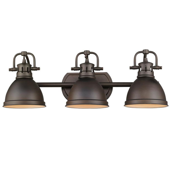 Golden 3602-BA3 RBZ-RBZ Three Light Bath Vanity, Rubbed Bronze