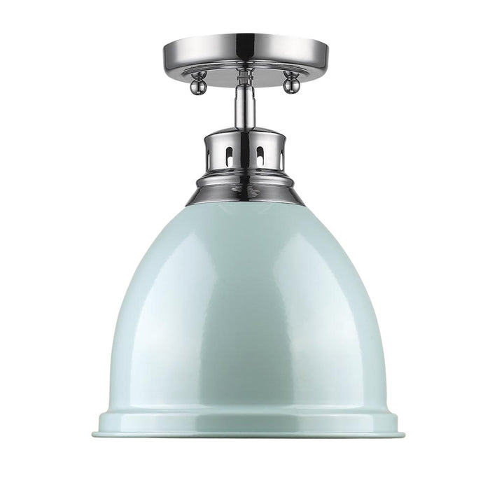 Golden 3602-FM CH-SF One Light Flush Mount, Chrome