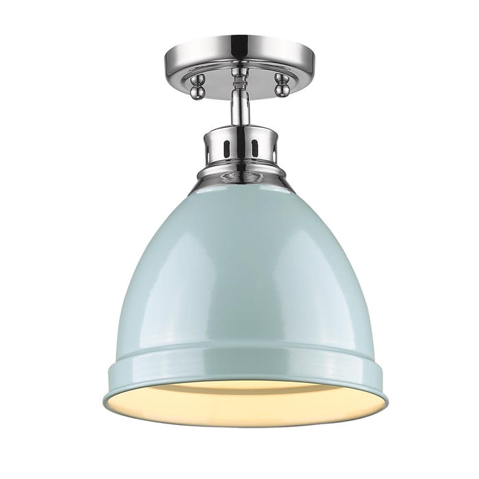 Golden 3602-FM CH-SF One Light Flush Mount, Chrome