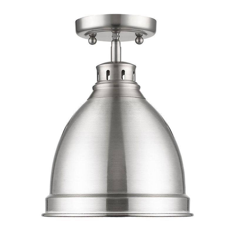 Golden 3602-FM PW-PW One Light Flush Mount, Pewter