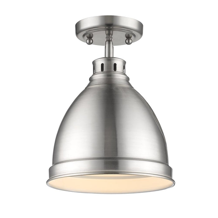 Golden 3602-FM PW-PW One Light Flush Mount, Pewter