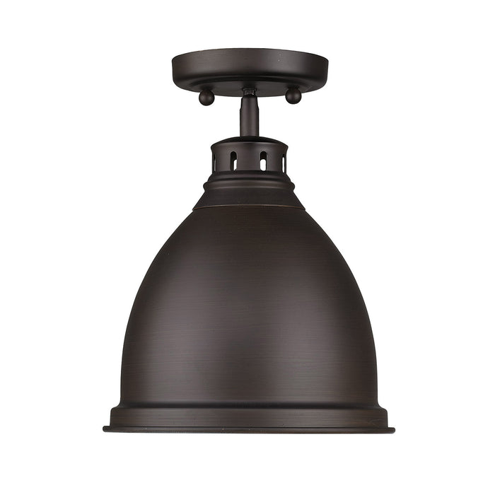 Golden 3602-FM RBZ-RBZ One Light Flush Mount, Rubbed Bronze