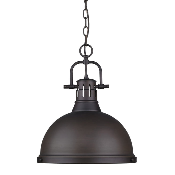 Golden 3602-L RBZ-RBZ One Light Pendant, Rubbed Bronze