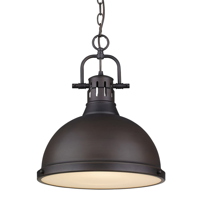 Golden 3602-L RBZ-RBZ One Light Pendant, Rubbed Bronze