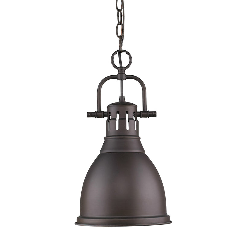 Golden 3602-S RBZ-RBZ One Light Pendant, Rubbed Bronze