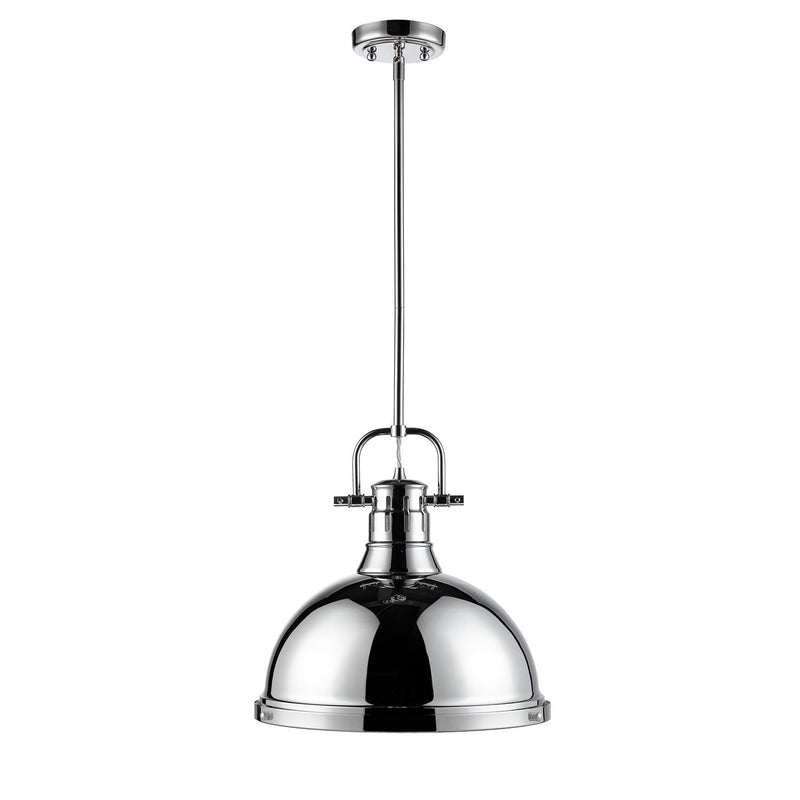 Golden 3604-L CH-CH One Light Pendant, Chrome