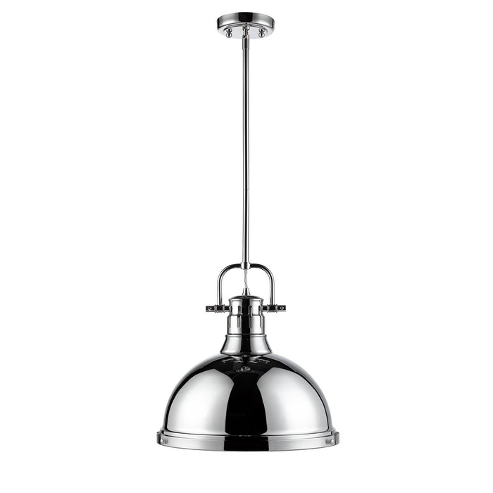 Golden 3604-L CH-CH One Light Pendant, Chrome