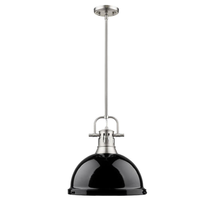 Golden 3604-L PW-BK One Light Pendant, Pewter
