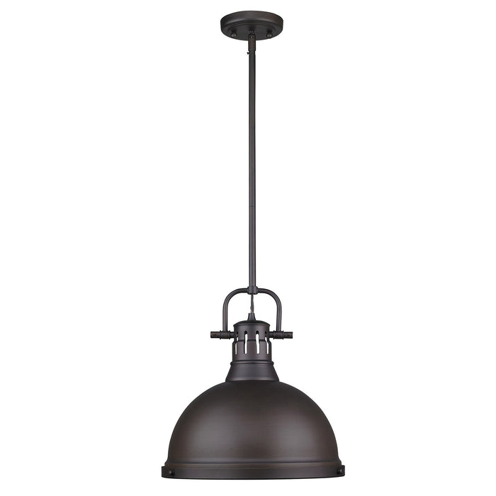 Golden 3604-L RBZ-RBZ One Light Pendant, Rubbed Bronze