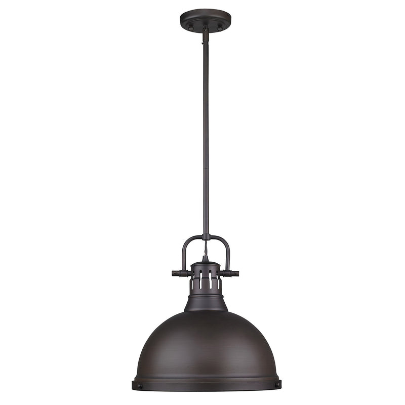Golden 3604-L RBZ-RBZ One Light Pendant, Rubbed Bronze