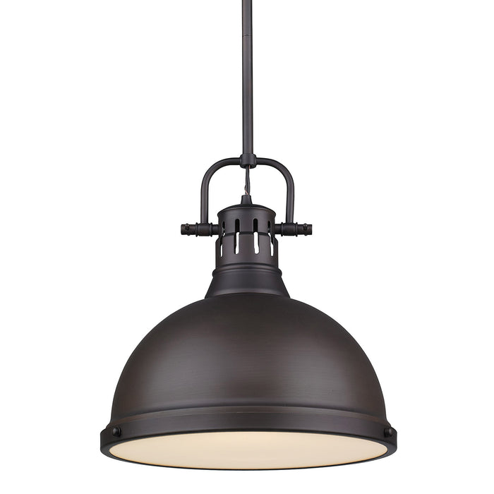 Golden 3604-L RBZ-RBZ One Light Pendant, Rubbed Bronze