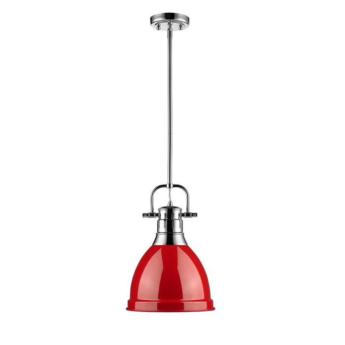 Golden 3604-S CH-RD One Light Pendant, Chrome