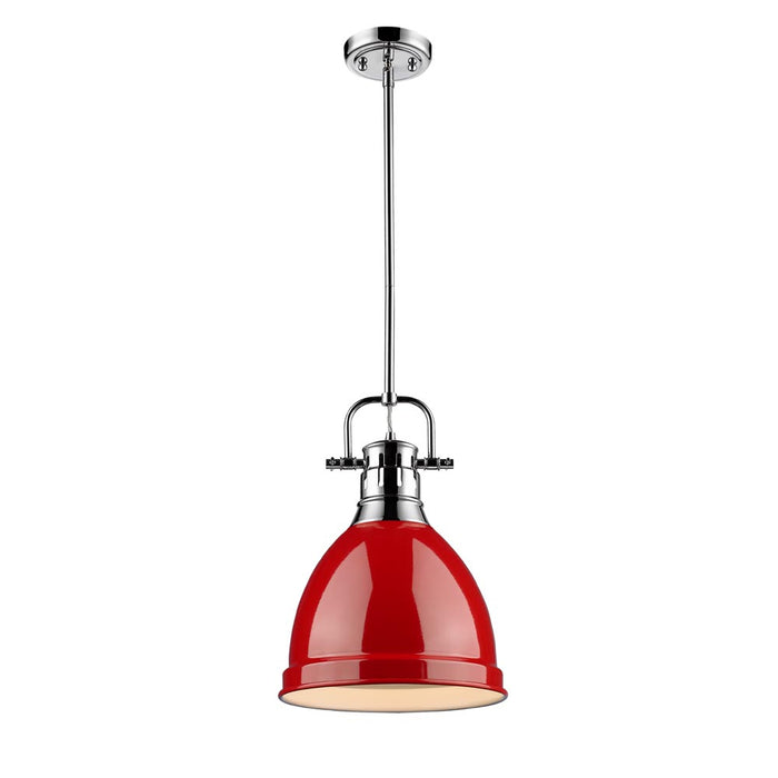 Golden 3604-S CH-RD One Light Pendant, Chrome