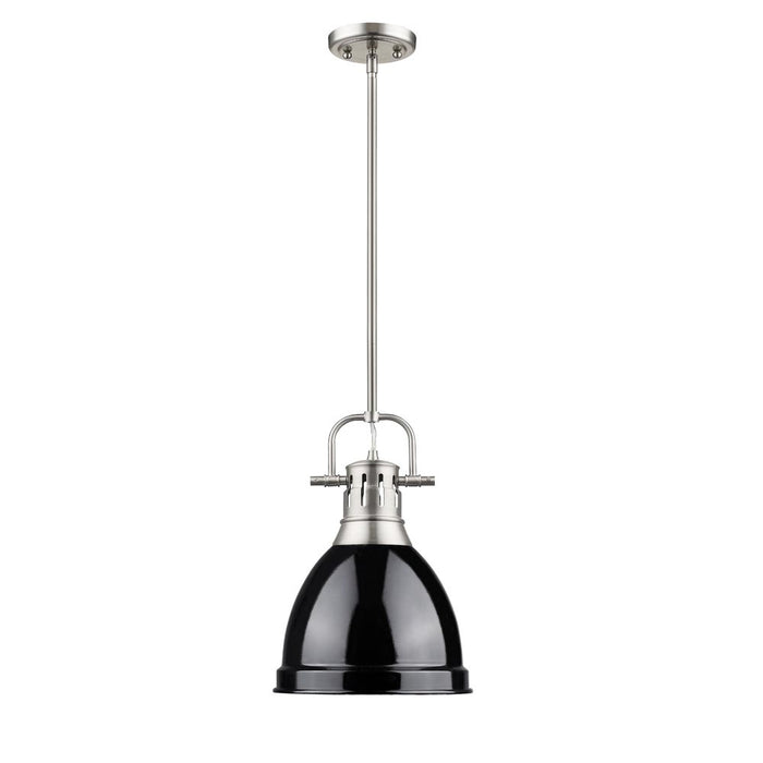 Golden 3604-S PW-BK One Light Pendant, Pewter