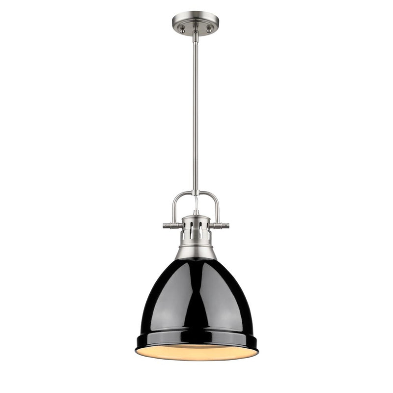 Golden 3604-S PW-BK One Light Pendant, Pewter