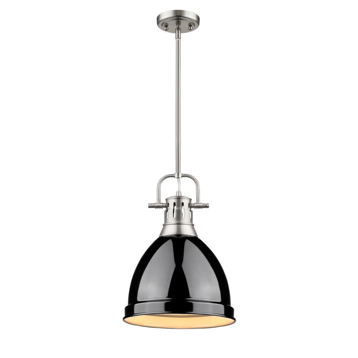 Golden 3604-S PW-BK One Light Pendant, Pewter