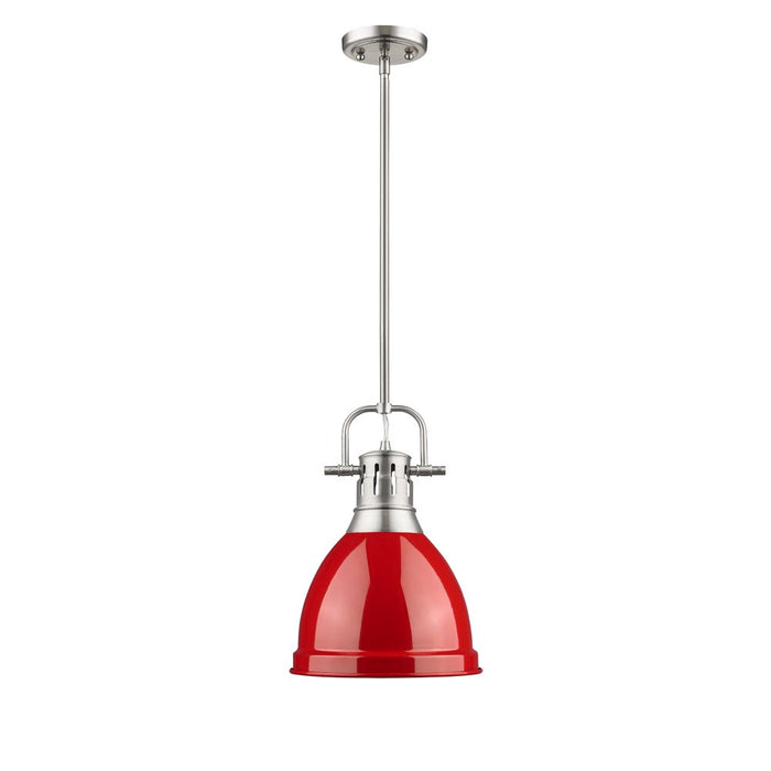 Golden 3604-S PW-RD One Light Pendant, Pewter