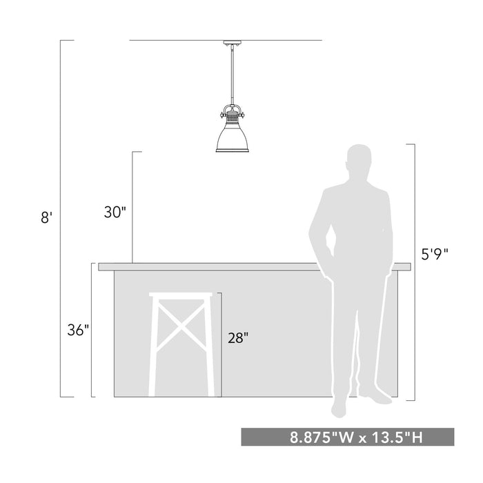 Golden 3604-S RBZ-SF One Light Pendant, Rubbed Bronze