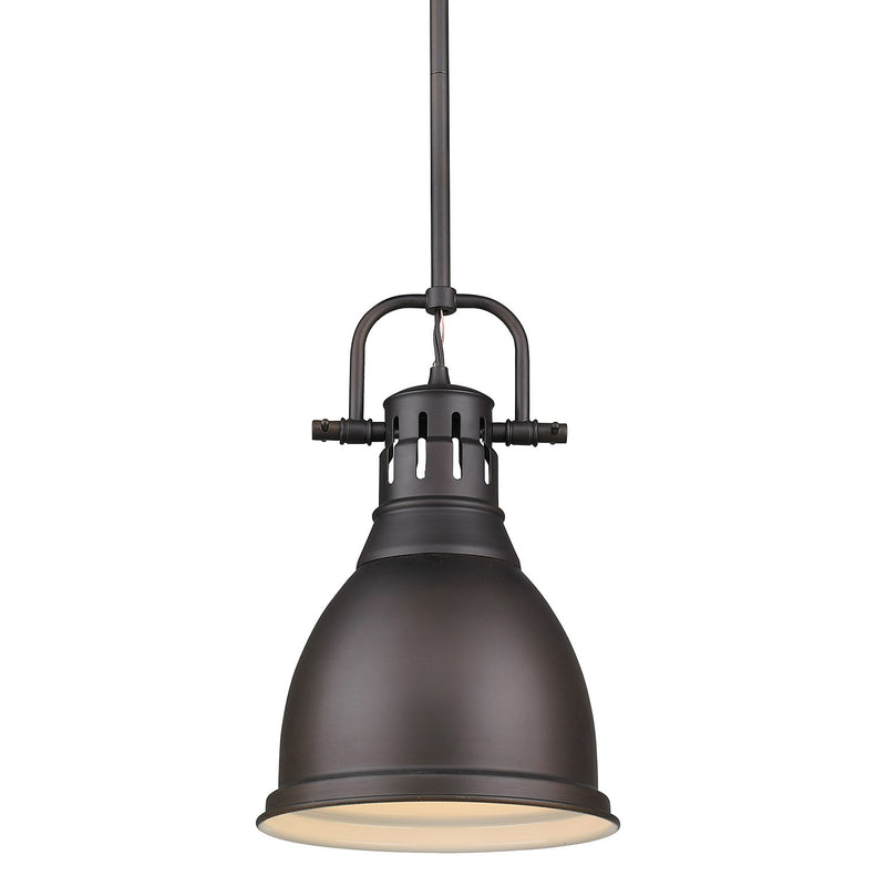 Golden 3604-S RBZ-RBZ One Light Pendant, Rubbed Bronze