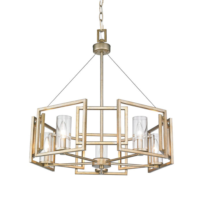 Golden 6068-5 WG Five Light Chandelier, White Gold