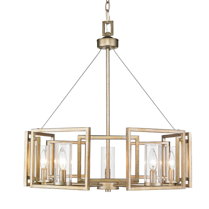 Golden 6068-5 WG Five Light Chandelier, White Gold