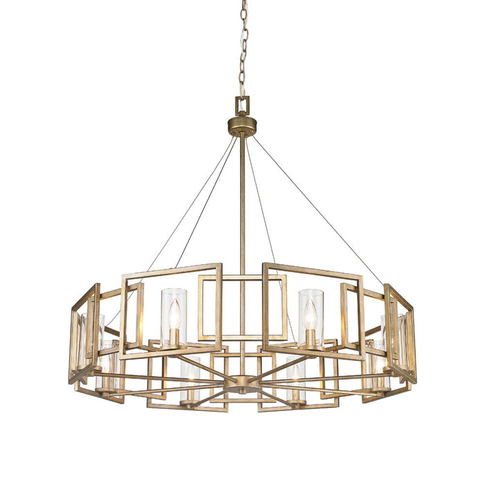 Golden 6068-8 WG Eight Light Chandelier, White Gold