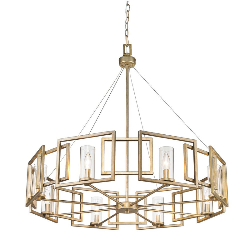 Golden 6068-8 WG Eight Light Chandelier, White Gold