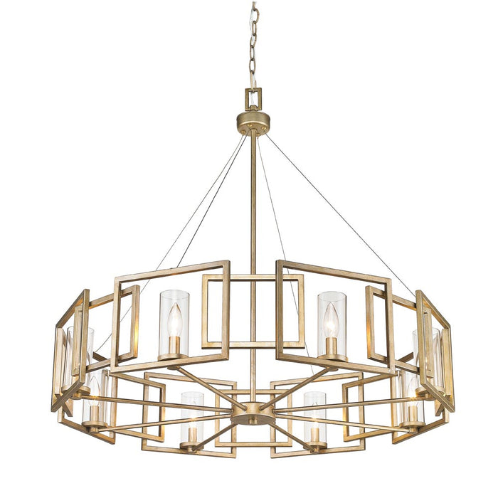Golden 6068-8 WG Eight Light Chandelier, White Gold