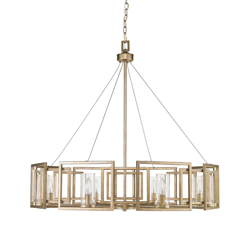 Golden 6068-8 WG Eight Light Chandelier, White Gold