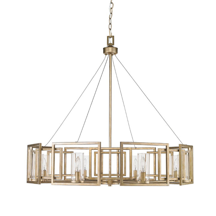 Golden 6068-8 WG Eight Light Chandelier, White Gold