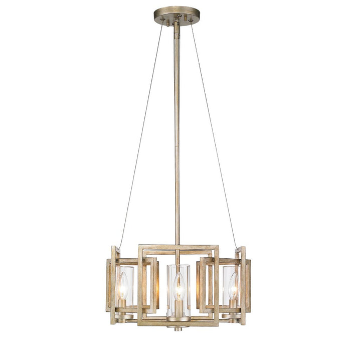 Golden 6068-SF WG Four Light Semi-Flush Mount, White Gold