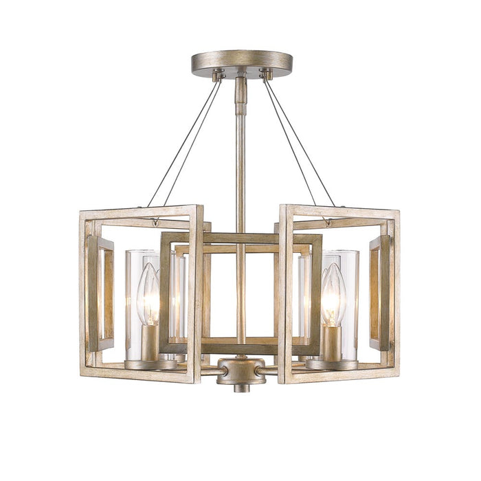Golden 6068-SF WG Four Light Semi-Flush Mount, White Gold