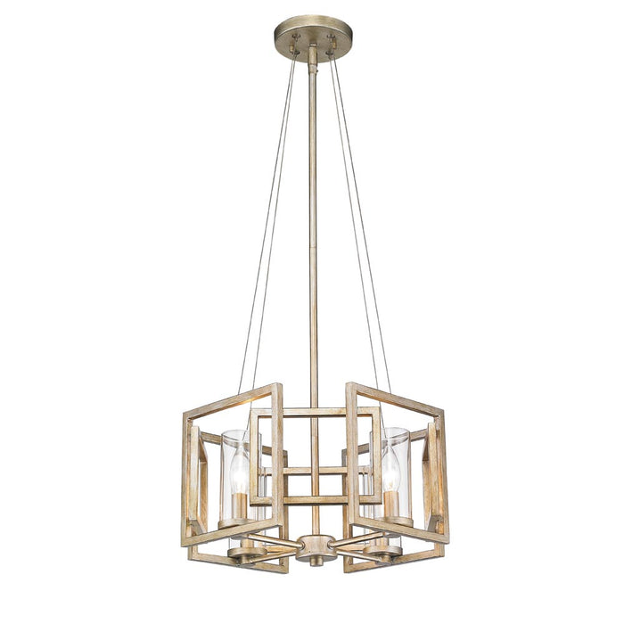 Golden 6068-SF WG Four Light Semi-Flush Mount, White Gold