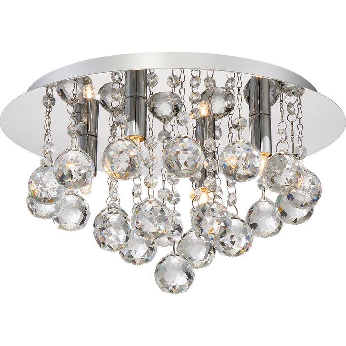 Quoizel BRX1614C Four Light Flush Mount, Polished Chrome