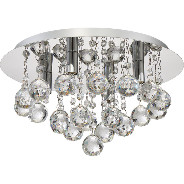 Quoizel BRX1614C Four Light Flush Mount, Polished Chrome