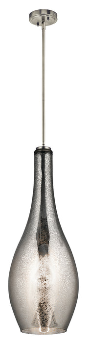 Kichler 42475NIMER One Light Pendant, Brushed Nickel