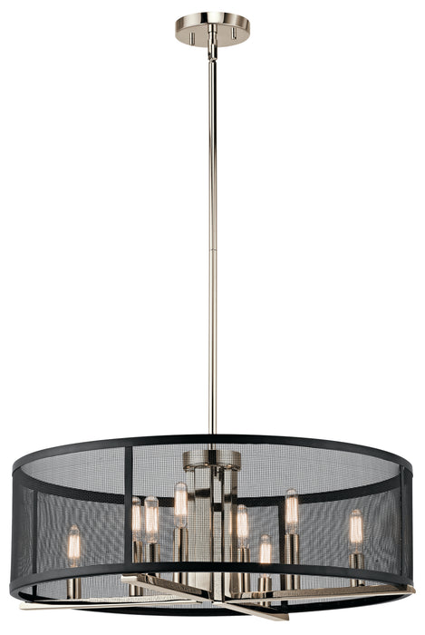 Kichler 43715PN Eight Light Chandelier, Polished Nickel
