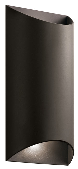 Kichler 49279AZTLED LED Outdoor Wall Mount, Textured Architectural Bronze