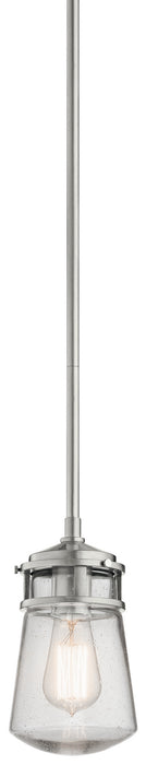 Kichler 49446BA One Light Outdoor Pendant, Brushed Aluminum