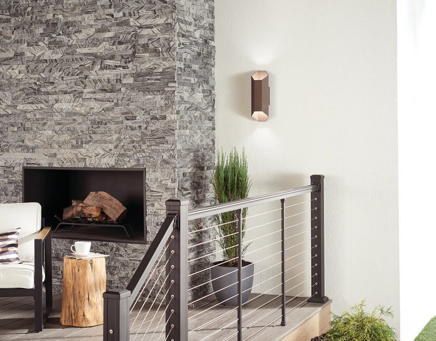 Kichler 49608AZTLED LED Outdoor Wall Mount, Textured Architectural Bronze