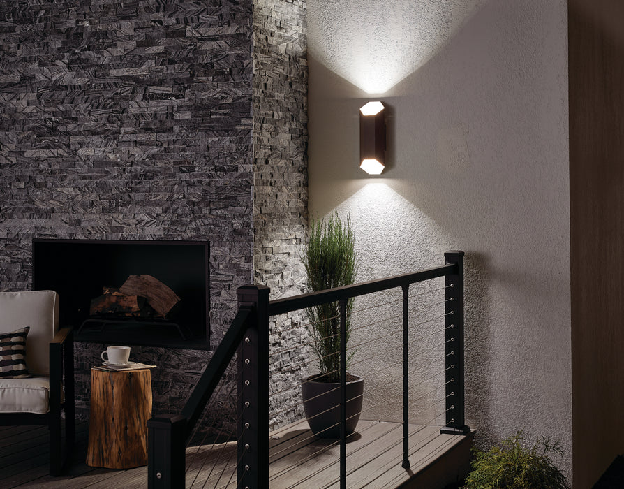 Kichler 49608AZTLED LED Outdoor Wall Mount, Textured Architectural Bronze