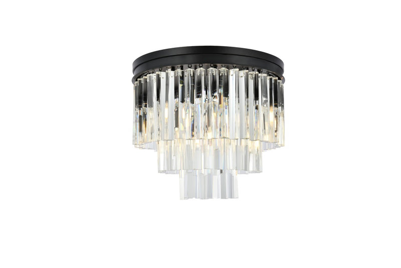 Elegant Lighting 1201F20MB/RC Nine Light Flush Mount, Matte Black