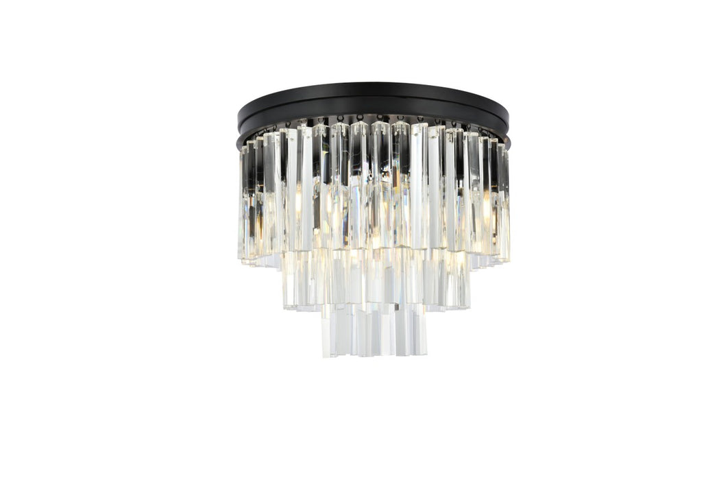 Elegant Lighting 1201F20MB/RC Nine Light Flush Mount, Matte Black
