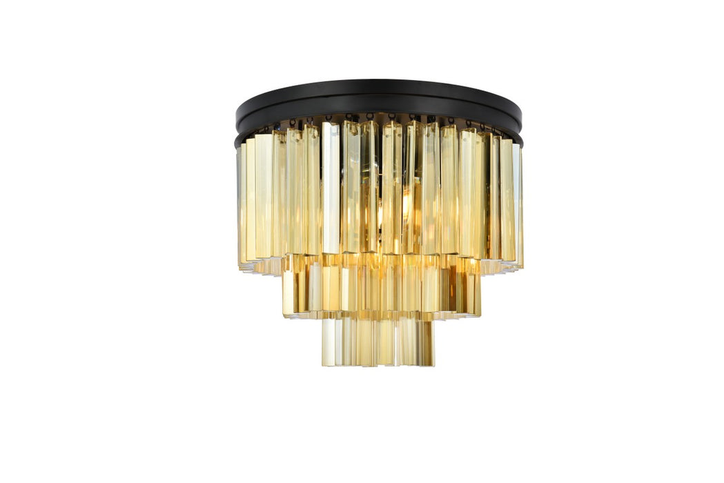Elegant Lighting 1201F20MB-GT/RC Nine Light Flush Mount, Matte Black