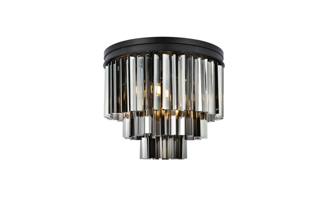 Elegant Lighting 1201F20MB-SS/RC Nine Light Flush Mount, Matte Black