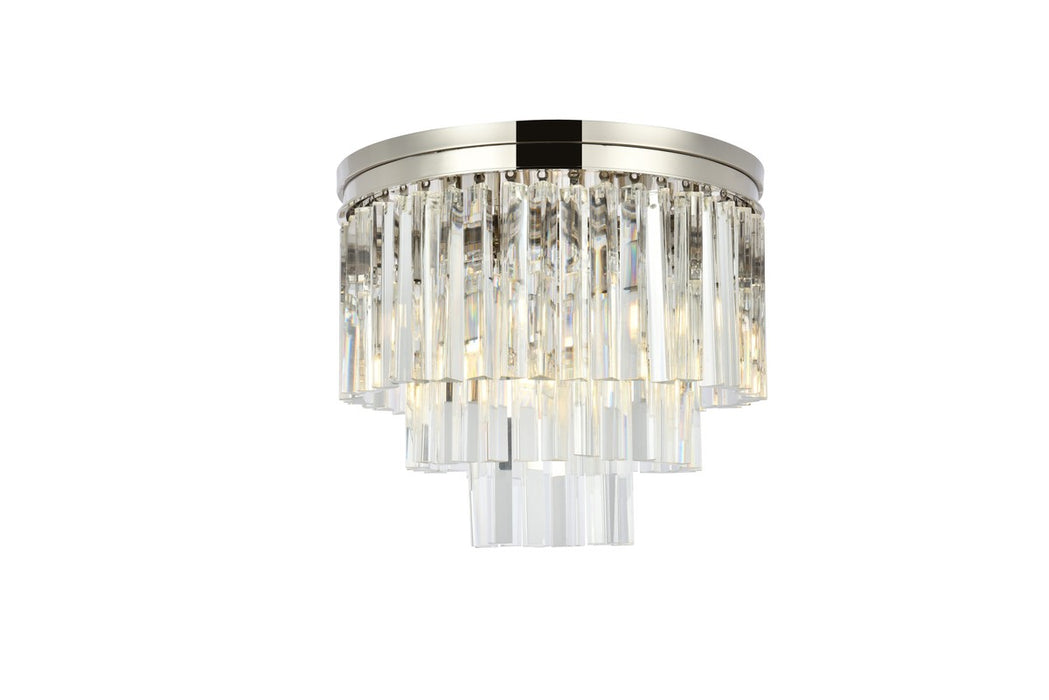 Elegant Lighting 1201F20PN/RC Nine Light Flush Mount, Polished Nickel