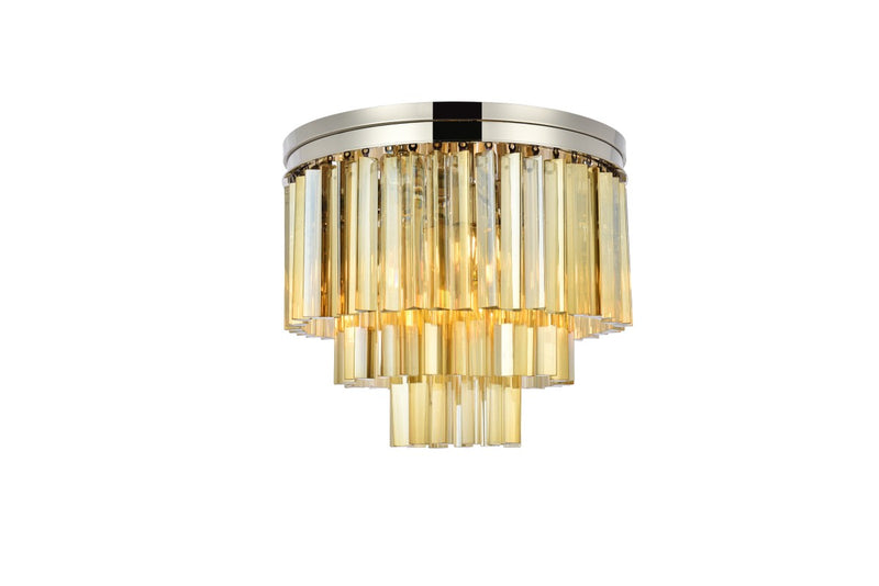 Elegant Lighting 1201F20PN-GT/RC Nine Light Flush Mount, Polished Nickel