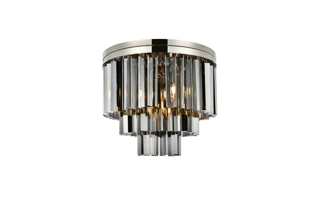 Elegant Lighting 1201F20PN-SS/RC Nine Light Flush Mount, Polished Nickel