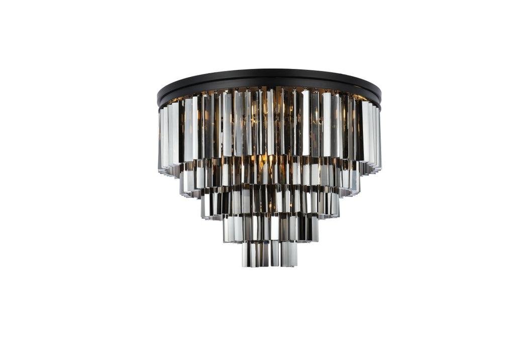 Elegant Lighting 1201F32MB-SS/RC 17 Light Flush Mount, Matte Black