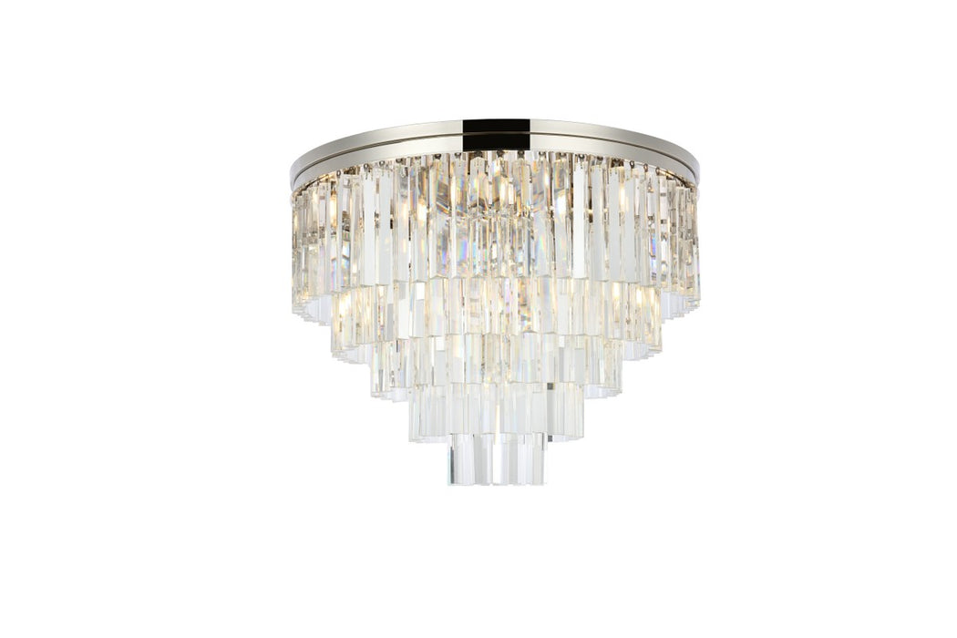 Elegant Lighting 1201F32PN/RC 17 Light Flush Mount, Polished Nickel